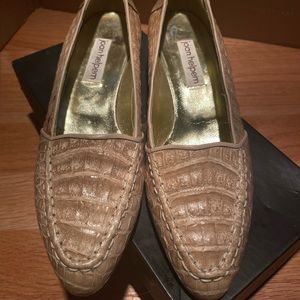 Vintage 1990s Joan Helpern Beige Alligator Women’s Loafers